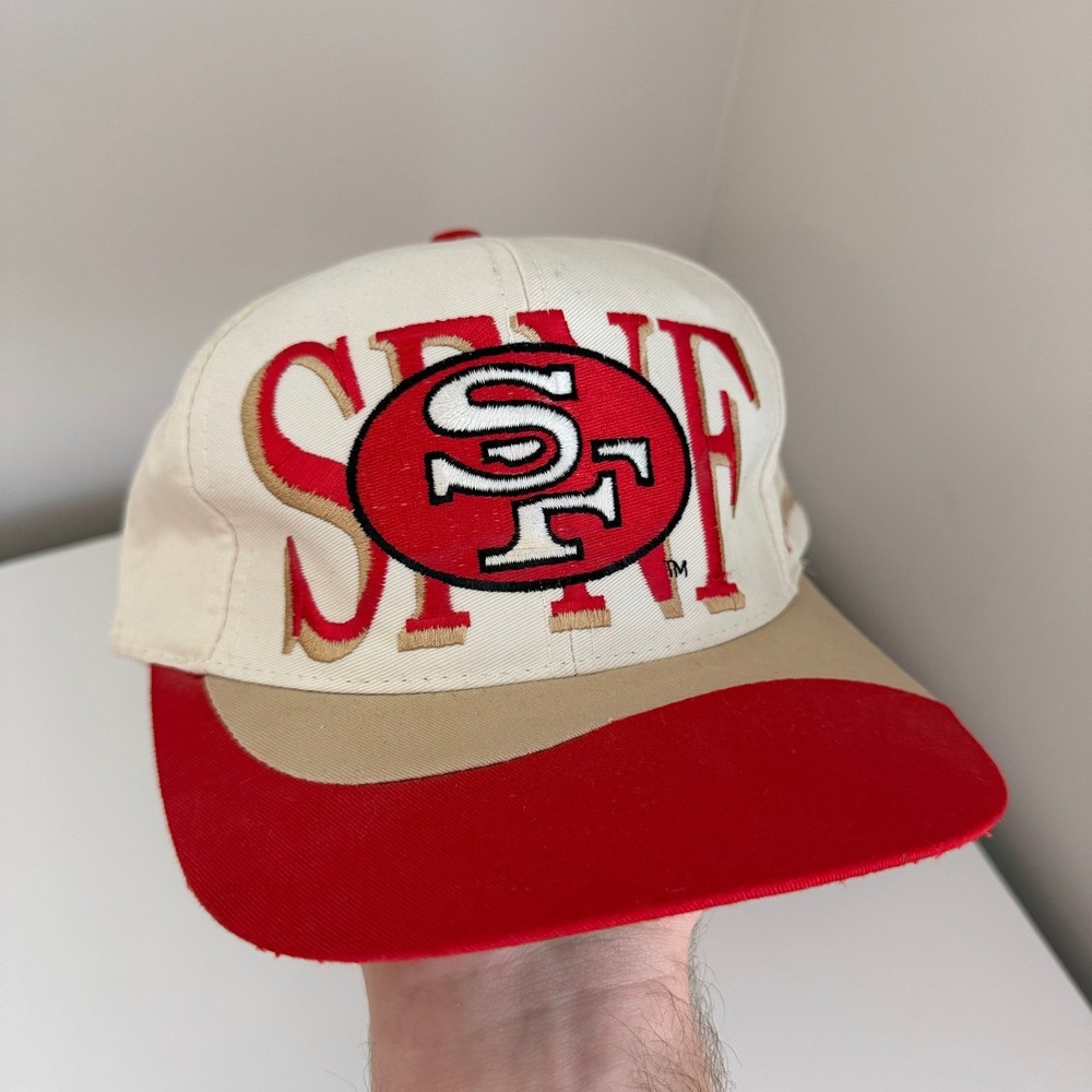 Vintage San Francisco 49ers Snapback Hat Mens Colorblock Eastport 90s RARE